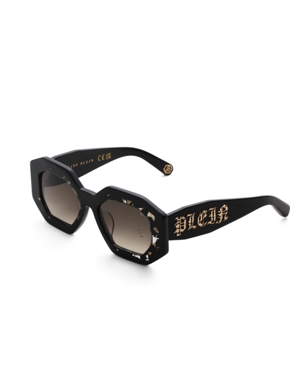 Philipp Plein Women's Black Hexagonal Frame Sunglasses - Picture 3 of 9